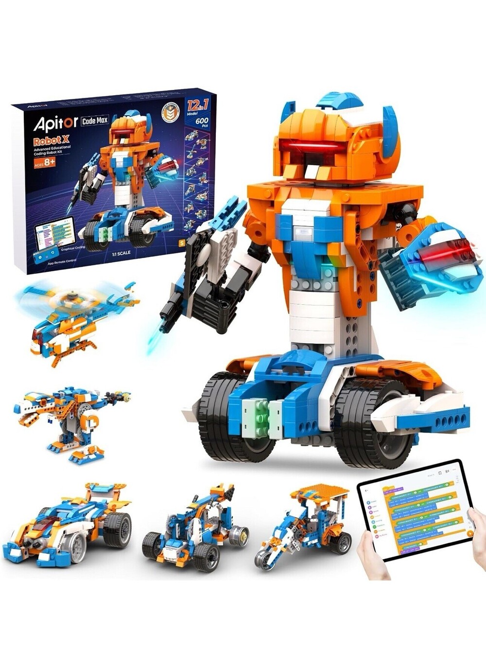Apitor Robot X, STEM Robot Toys for Kids 8-12 App-Enabled Educational Coding Toy
